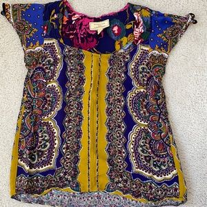 Anthropologie multi pattern top. Size 0